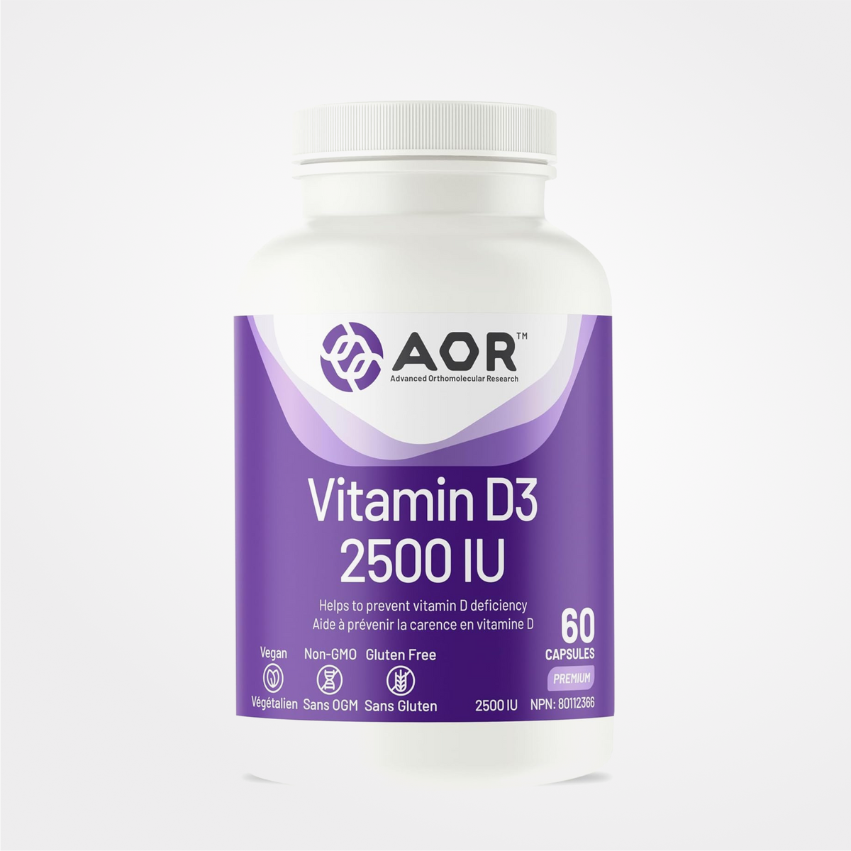 AOR - Vitamin D3 2500IU - 60 Caps